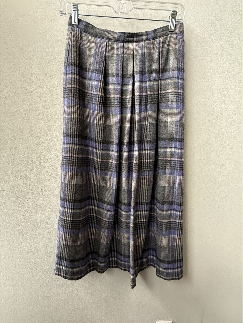Vintage Pendleton Wool Plaid Pleated Academia Midi Skirt USA Size 8